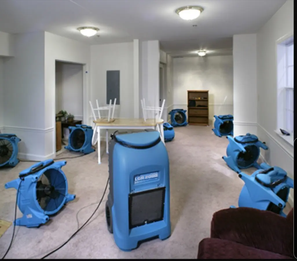 Air movers and dehumidifier setup for Water Extraction & Removal in Bay Minette